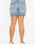 Kancan Full Size Raw Hem High Waist Denim Shorts