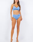 Two Piece Rouched Top and Bottom High Waisted Bikini