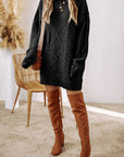 Cable Knit Drop Shoulder Sweater Dress
