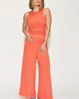 Basic Bae Full Size Ribbed Tank and Wide Leg Pants Set