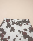 Western Cow Spot Cargo Pocket Straight Leg Jeans