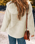 Women Fleece Zip Up Hooded Pocketed Jacket