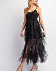 Lovely Tulle Midi Crochet Dress