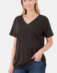 Zenana Full Size V-Neck Short Sleeve T-Shirt