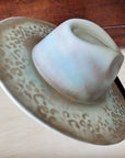 Hand-Painted Leopard Boho Western Cowgirl Hat Only-Mint 986y