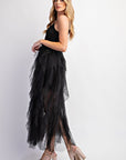 Lovely Tulle Midi Crochet Dress