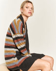 Jade By Jane Multi Color Striped Cardigan