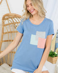 e Luna Color Block 3 Pocket Top