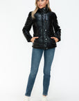 YMI Pocketed Zip Up Turtleneck Puffer Jacket