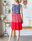 Heimish Full Size US Flag Theme Contrast Tank Dress