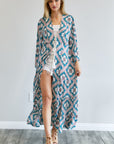 Davi & Dani Printed Long Sleeve Loose Kimono - Online Only