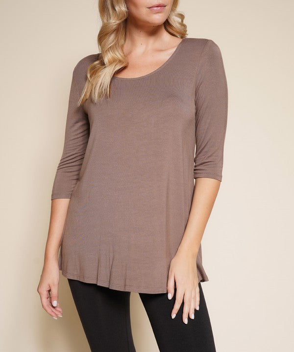 Fabina Bamboo Elbow Tunic Tee