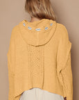 POL Cable Knit Hooded Chenille Sweater