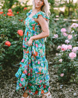 Floral Sleeveless Ruffle Tiered Maxi Dress