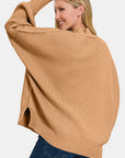 Zenana Side Sit Oversize Sweater