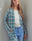 e Luna Plaid Long Cardigan