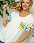 e Luna Multi Striped Boxy Top