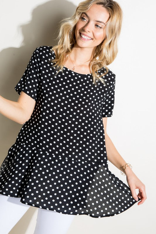 e Luna Polka Dot Tunic Top