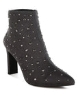 Sakura Diamante Embellished Microfiber Boots