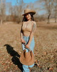 Rosalie Rivet Suede Hobo Bag
