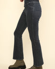 VERY J Washed Denim Stretchy Crossover Waist Leggings