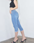 Artemis Vintage | Lauren Mid Rise Capri with Frayed Hem Jeans - My Pampered Life Seattle