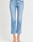 RISEN Full Size Low Rise Crop Slim Straight Jeans