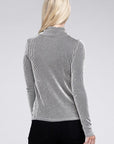 Zenana Ribbed Turtle Neck Long Sleeve Top