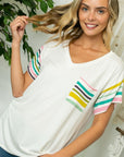 e Luna PLUS Multi Stripe Boxy Top