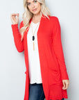 Celeste Full Size Open Front Cardigan with Pockets