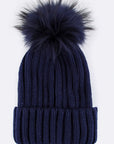 Raccoon Fur PomPom Beanie