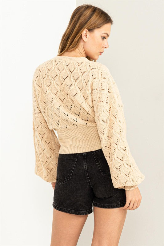 HYFVE Days Together Pointelle Sweater Cardigan