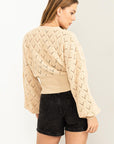 HYFVE Days Together Pointelle Sweater Cardigan