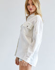 Davi & Dani Button Down Shirt with Pockets - Online Only