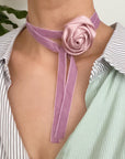 Satin Rose Velvet Sash Necklace