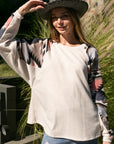 e Luna Aztec Mixed Oversized Top