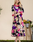 Celeste Full Size Floral Ruffled Midi Dress