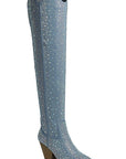 River Over the Knee Rhinestone Western Boots