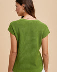 Annie Wear Round Neck Short Sleeve Sweater