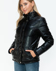 YMI Pocketed Zip Up Turtleneck Puffer Jacket