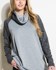 Distressed Terry Mix Tunic