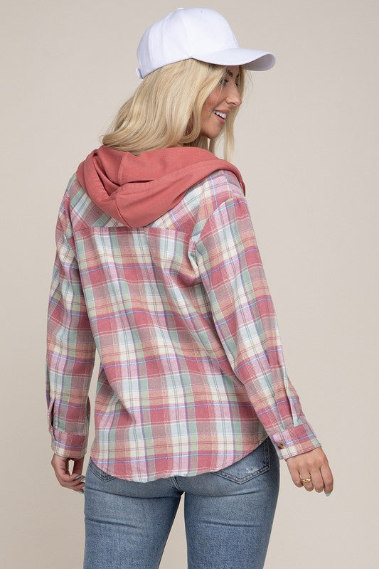 Plaid Shirt Hoodie - Online Only