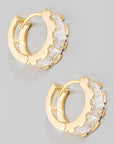 Fame Mini Rhinestone Huggie Hoop Earrings