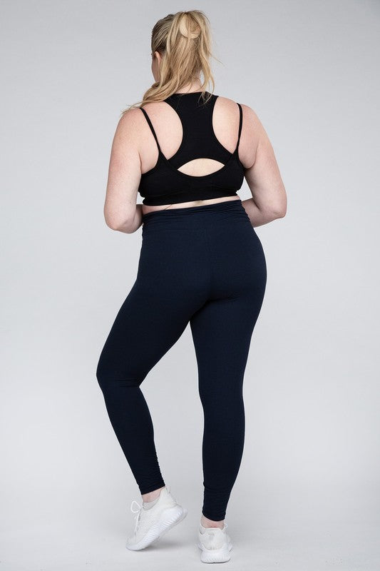 Rae Mode Plus Size V Waist Full Length Leggings