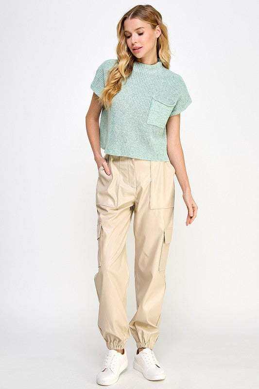 Sweet Generis Relaxed Vegan Leather Cargo Pants