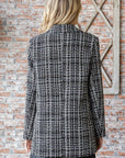 First Love Full Size Lurex Mixed Tweed One Button Blazer