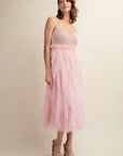 Lovely Tulle Midi Crochet Dress