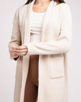 Zenana Hooded Open Front Sweater Cardigan