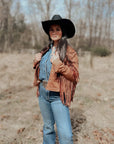 Jade by Jane Studded Fringe Faux Suede Jacket