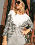 e Luna PLUS Camo Color Block Top